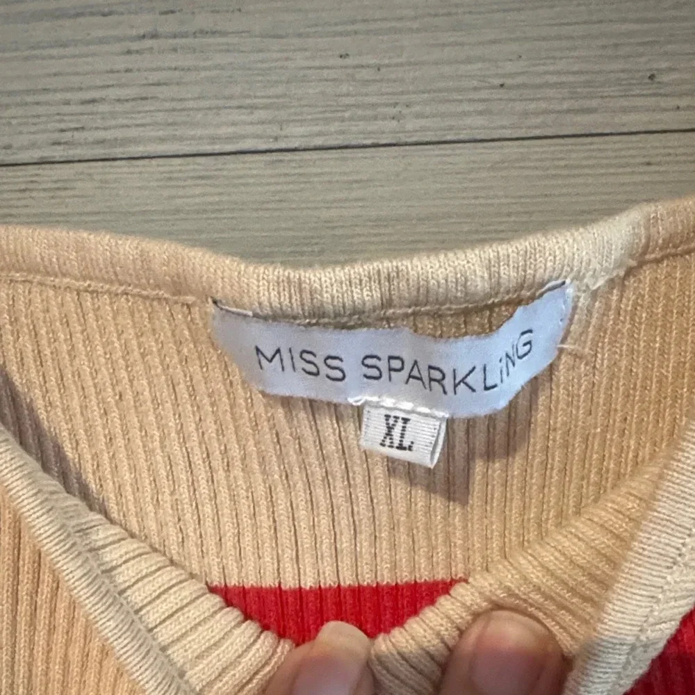 Striped Ribbed Tank Top in Beige, Red, Blue,‎ and Yellow - Picture 2 of 4